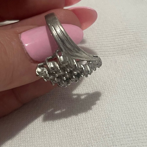 Silver 925 ring with zircon used, size 54