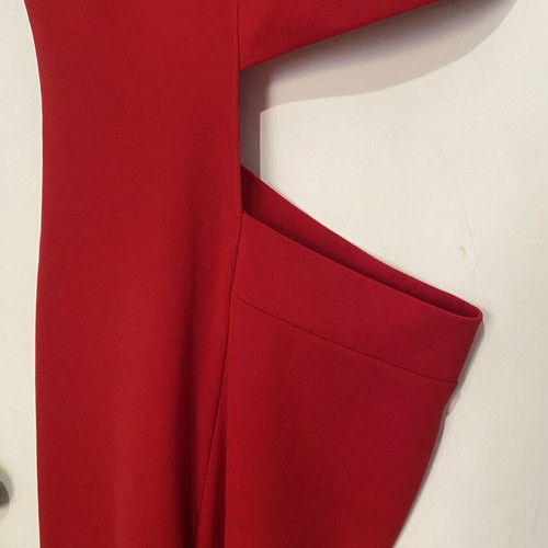 One-piece jumpsuit red, like new, elastic fabric, side cut