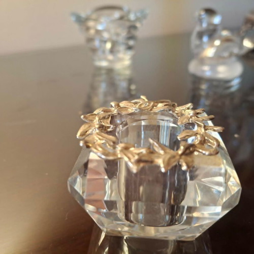 Glass table decorations collection with small candle holder