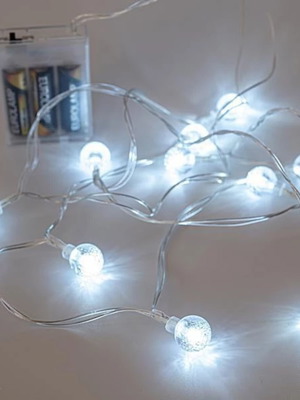 Led Battery String Lights Acrylic Ball Cool White