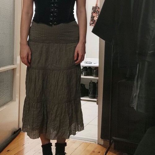 Bon'A Parte midi skirt olive green like new, 100% cotton