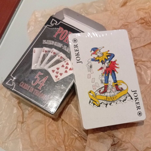 Poker deck new, 54 plastic-coated cards
