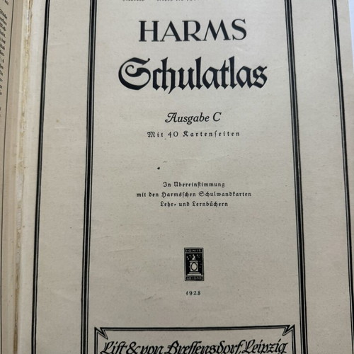 Harms Schulatlas Ausgabe C 1928 German school atlas