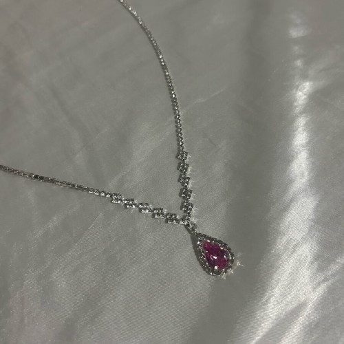Nomination necklace with pink tear and strass like new