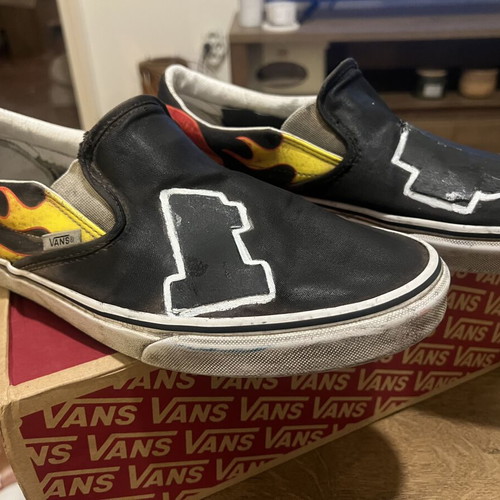Vans of the World sneakers used, Custom Harley Davidson edition, size 47