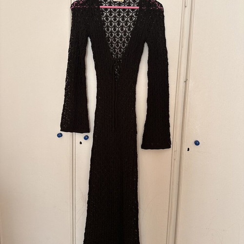 Maxi tunic dress black, like new, beach and evening wear
