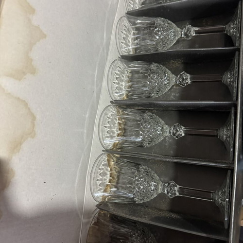 Regency Acqua crystal water glasses set, classic embossed design, Italian