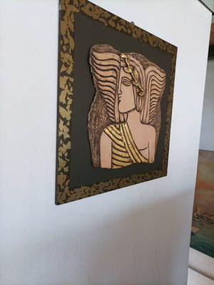 Framed ceramic artwork like new 60x60