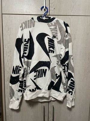 Nike Hoodie All-Over Print like new, size M, black-white
