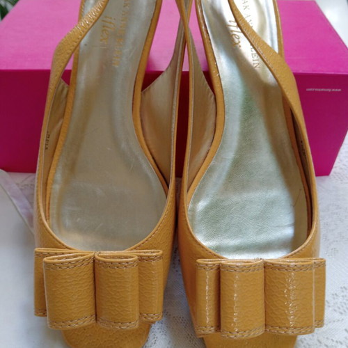 Anne Klein Peep-Toe Shoes New, Dark Butter Milk Color