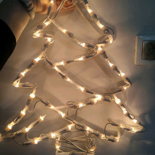Christmas tree with lights used, one light not working