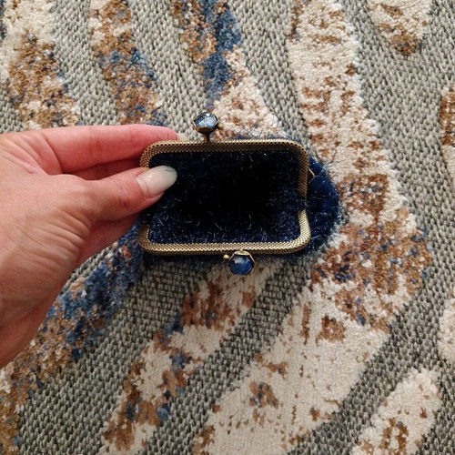 Handmade knitted wallet blue new