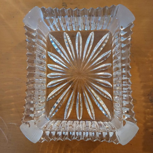 Cristallo vintage crystal ashtrays set of 2 like new