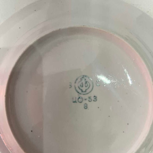 Set of 6 vintage porcelain plates used, Soviet origin, 17cm/15cm