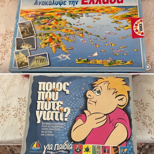 Discover Greece and Who What When Why? used board games