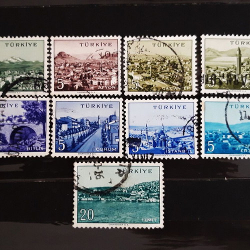 Γραμματόσημα Τουρκίας 1956-1960, Πόλεις της Τουρκίας (9) σαν καινούργια