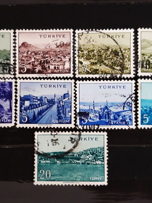 Γραμματόσημα Τουρκίας 1956-1960, Πόλεις της Τουρκίας (9) σαν καινούργια