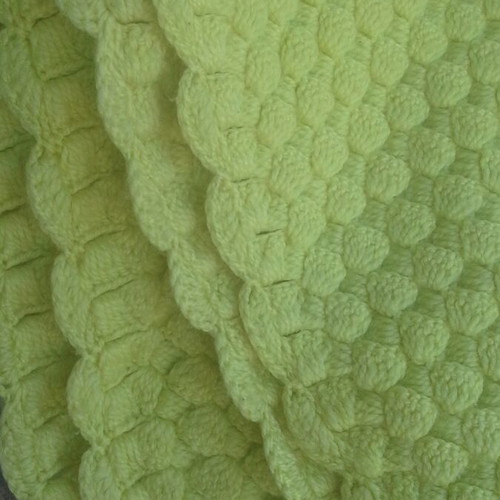 Handmade knitted blanket lemon color