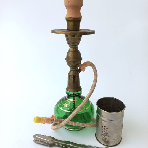Turkish authentic hookah like new, 90's, glass and brass