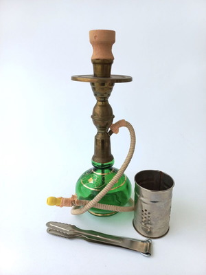 Turkish authentic hookah like new, 90's, glass and brass