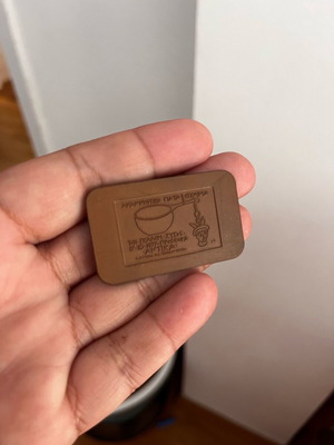 Copper small commemorative plaque for the opening of Gallery Zygos 1977