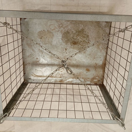 Galvanized transport basket used with wheels