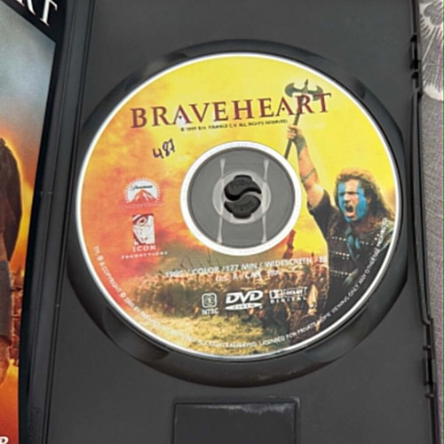 Braveheart DVD used, Mel Gibson widescreen collection