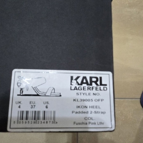 Karl Lagerfeld Ikon Heel Padded 2-Strap Sandal size 37 like new, pink