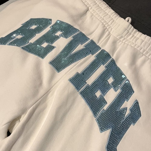 Review unisex sweatpants, white and turquoise, XL