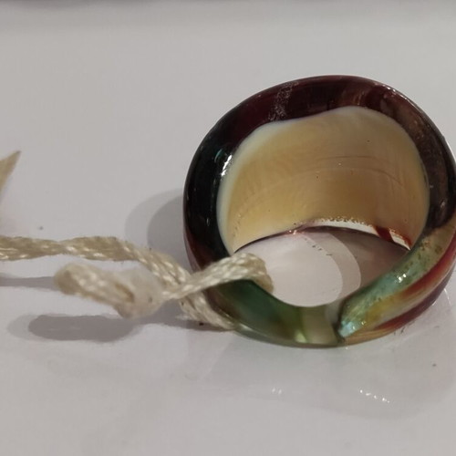 Murano ring N.54 new, multicolor, handmade glass
