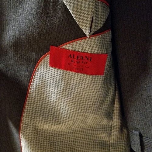 Alfani men's suit like new, dark gray with pin stripe