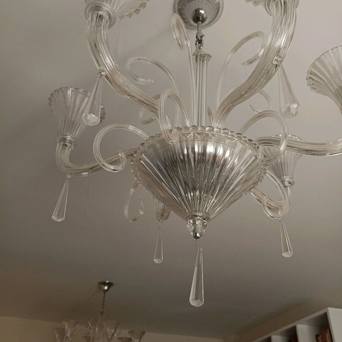 Ideal Lux chandeliers set of 2 made of hand-blown glass like new