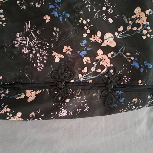 Floral satin skirt like new, high-waisted, mini, multicolor Pull & Bear