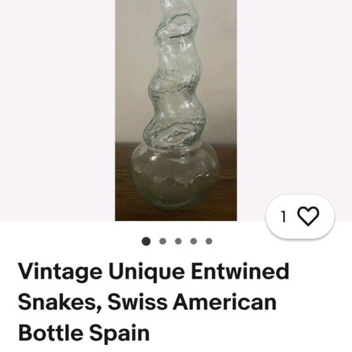 Collectible vintage glass bottle with twisted design like new