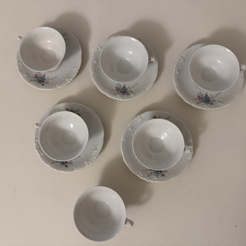 Set of 6 vintage porcelain coffee cups like new, Walbrzych