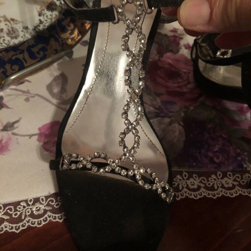 DaMa sandals with rhinestones like new, size 37, black