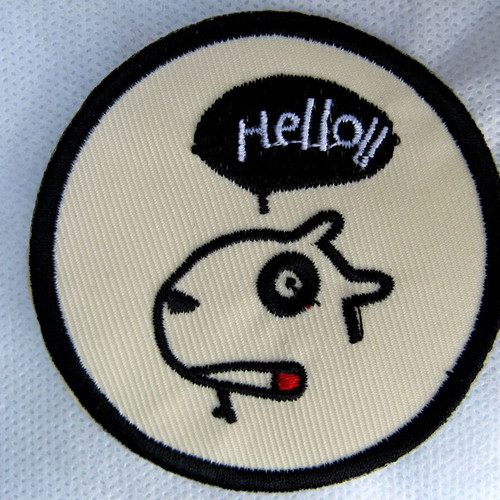 Hello patch silk thread with permanent colors and adhesive