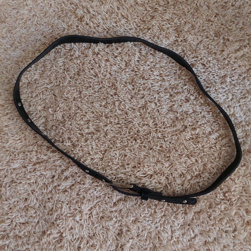 Belt thin black adjustable like new with buckle
