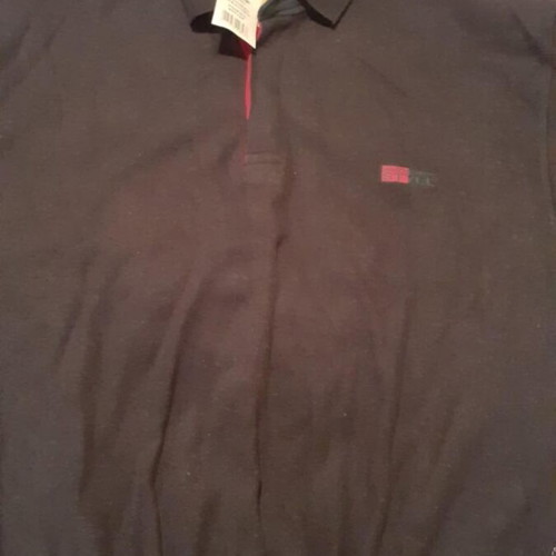 Men's Polo Shirt Gray with Yellow, New, Size L