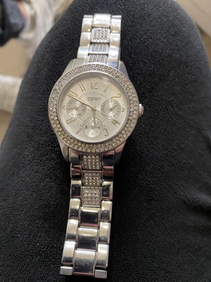 Esprit wristwatch used, gray, women's