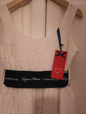 Lapin φόρεμα no 10 καινούργιο, άσπρο καλοκαιρινό με ζώνη