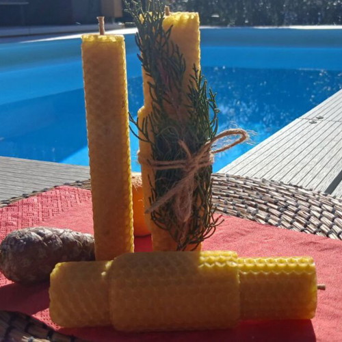 Beeswax candles new, handmade with aromatic herbs and natural oils