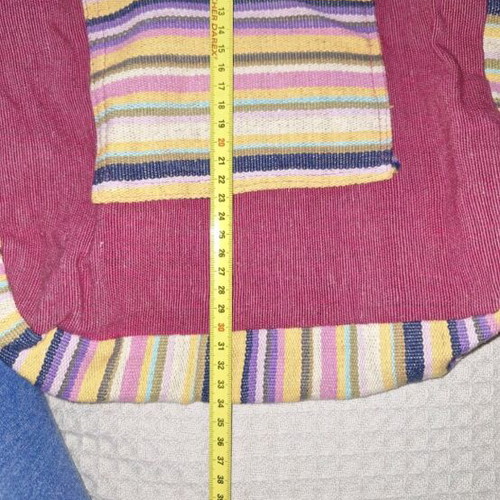 Boho crossbody bag used, fabric, red multicolor