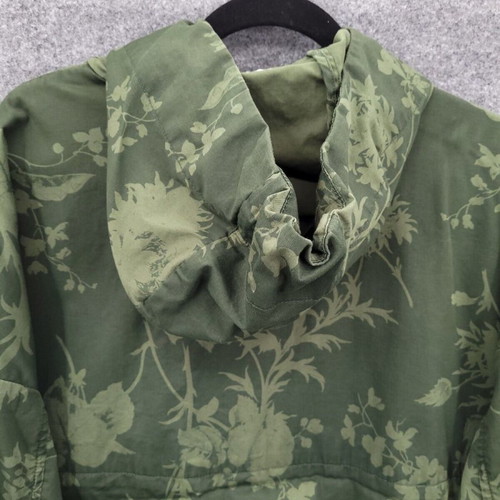 H&M parka long coat floral khaki trench new