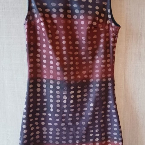 Smash short polka dot dress used with knitted collar purple