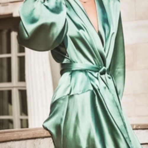 Trilogy dress green pistachio shade with belt onesize like new
