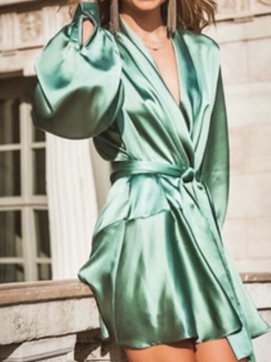 Trilogy dress green pistachio shade with belt onesize like new