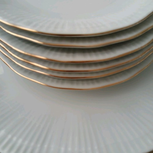 Vintage white porcelain dessert set, 7 pieces, Studio Collection by Family