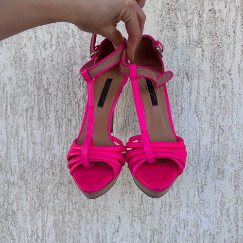 Zara leather heels like new, size 38, beige and pink