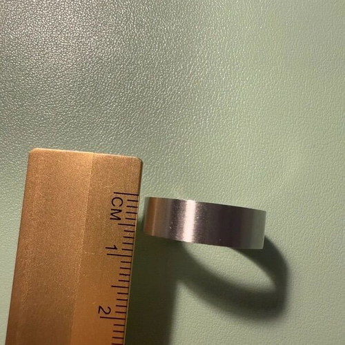 Stainless steel wedding ring like new, silver, size 56